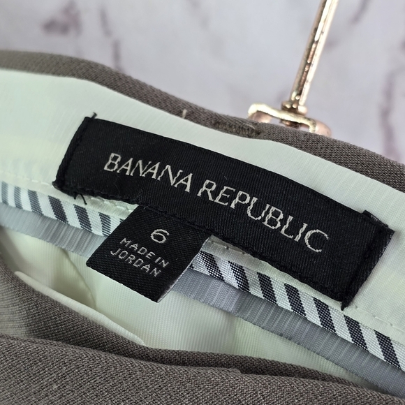 Banana Republic Pants Womens 6 Brown Purple Stretchy Trouser High Rise Taupe - Picture 3 of 14